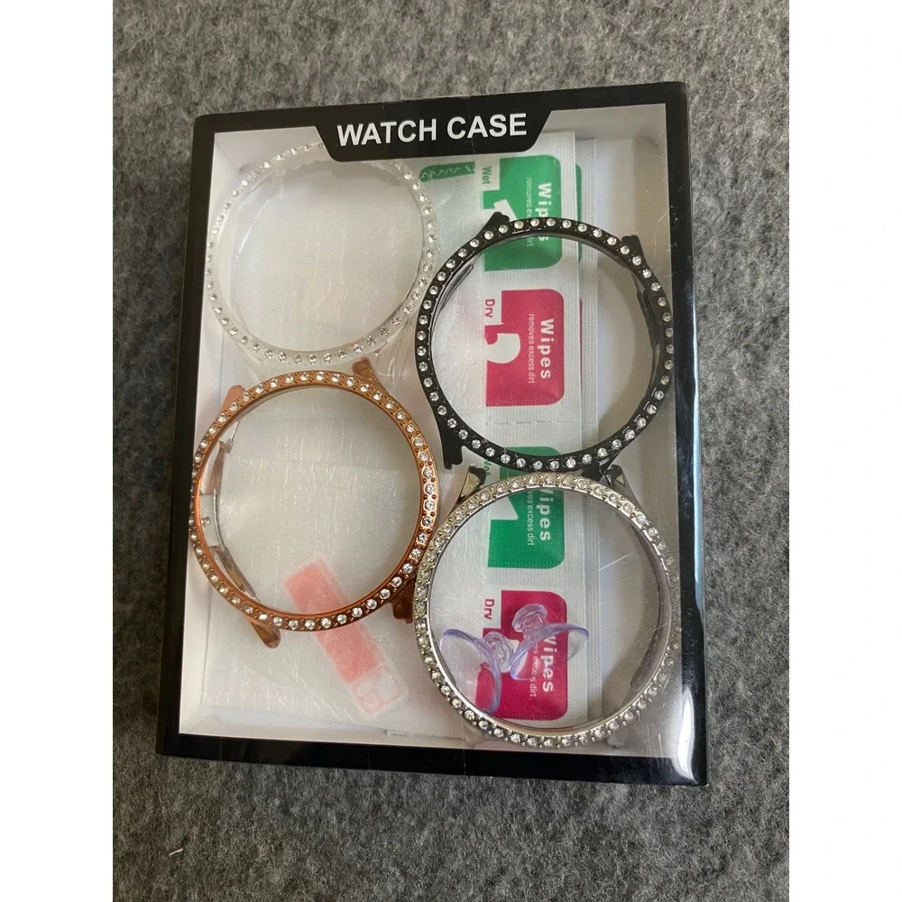 4 Pack Bling Rhinestone Case for Galaxy Watch 5/4 40mm Silver Rose Gold Black